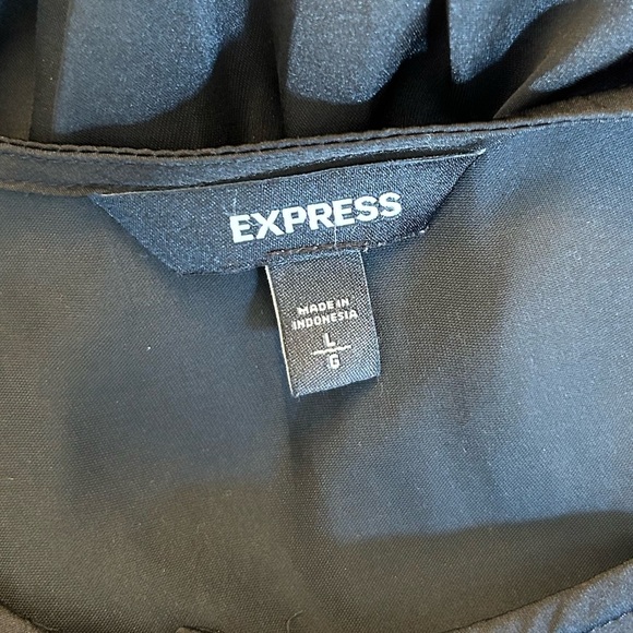 Express Button Front Long Sleeve Thong Bodysuit Women’s SZ Large in Black - Picture 7 of 8